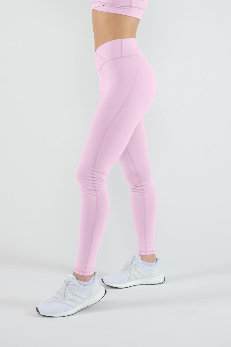 V-Cut Leggings- Pink Dahlia