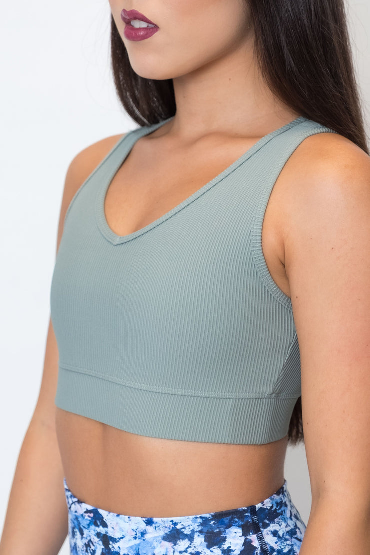 Ribbed Sports Bra - Sage Wisdom