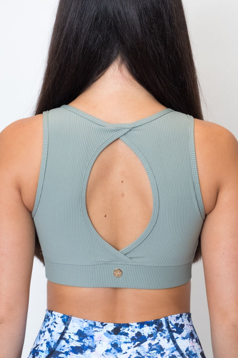 Ribbed Sports Bra - Sage Wisdom